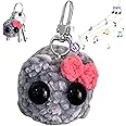 FRGITYGIFT Cute Sad Hamster Keyring, Kawaii Hamster Meme Plush Toy, Handmade Hamster Crochet Doll Keychains with Bow