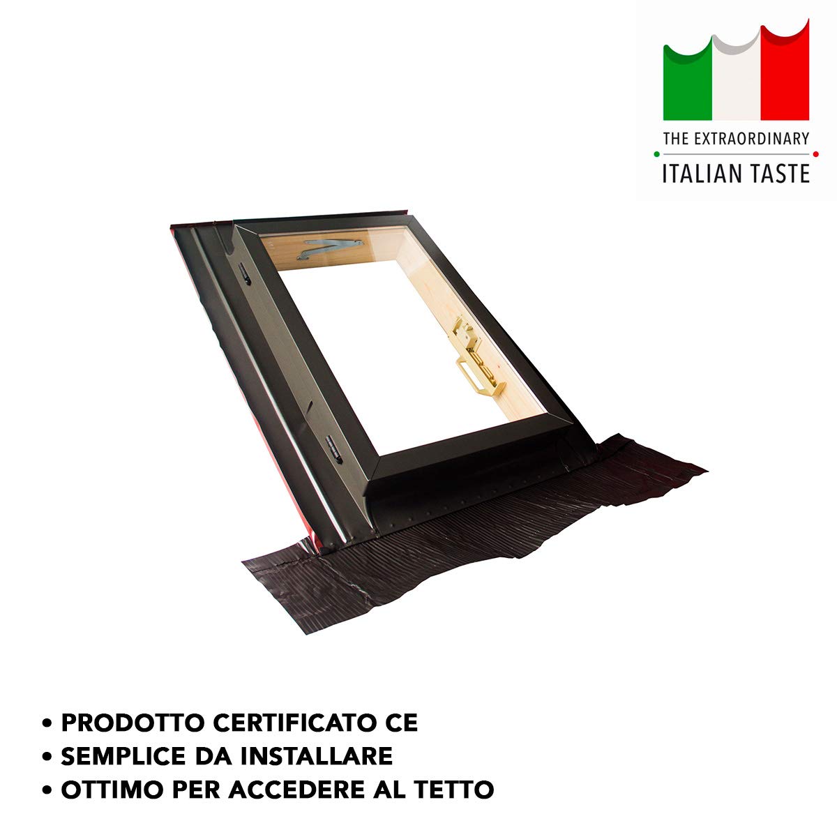 Lucernario Per Tetto Luxtig 50x90cm - Finestra A Libro In Legno E Alluminio, Doppio Vetro, Certificato, Made Italy - Foto 5