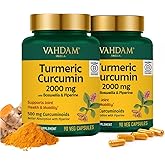 VAHDAM Turmeric Curcumin 2000mg (500mg Curcuminoids) with Boswellia & Piperine for Fast Absorption | Supports Joint Health and Mobility | 90 Capsules (Pack of 2)