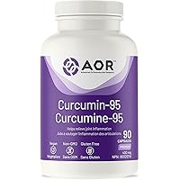 AOR Curcumin-95, 90 Capsules 30-Day Supply - High Potency Turmeric Curcumin 400mg - Non-GMO and Vegan Curcumin Supplement - R