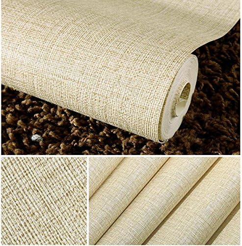 Wapea Modern Simple Pure Color Imitation Linen Straw Wallpaper Stripes Chinese Retro Living Room Bedroom Works Wallpaper Green Color