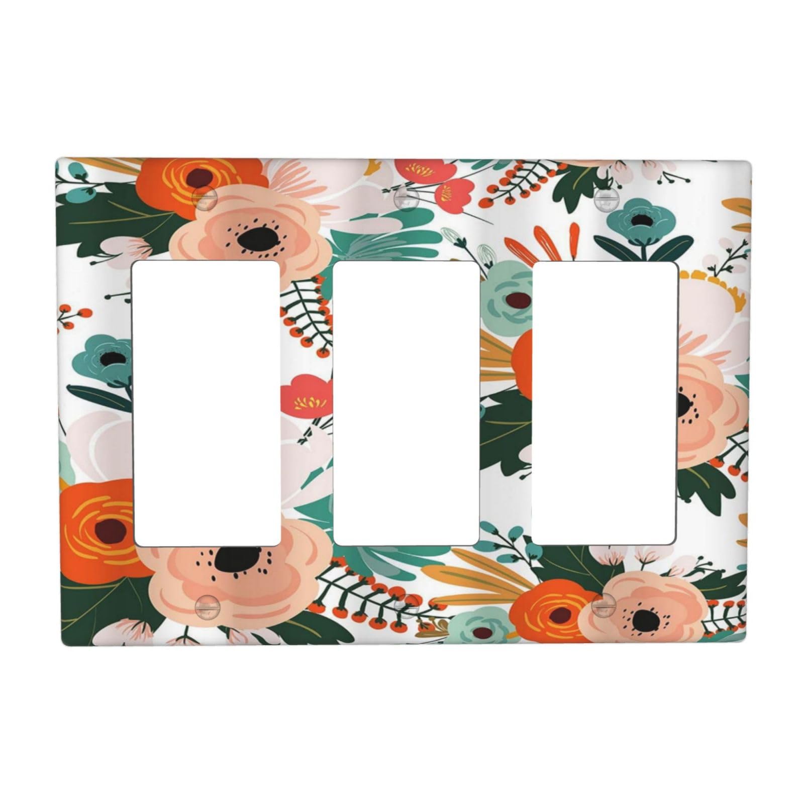 Sghxwp Rustic Floral Boho Colorful Flower 3 Gang