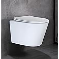 WinZo WZ5922 Rimless Wall Hung Toilet Bowl Modern Compact Design Mounted Water Closet,White