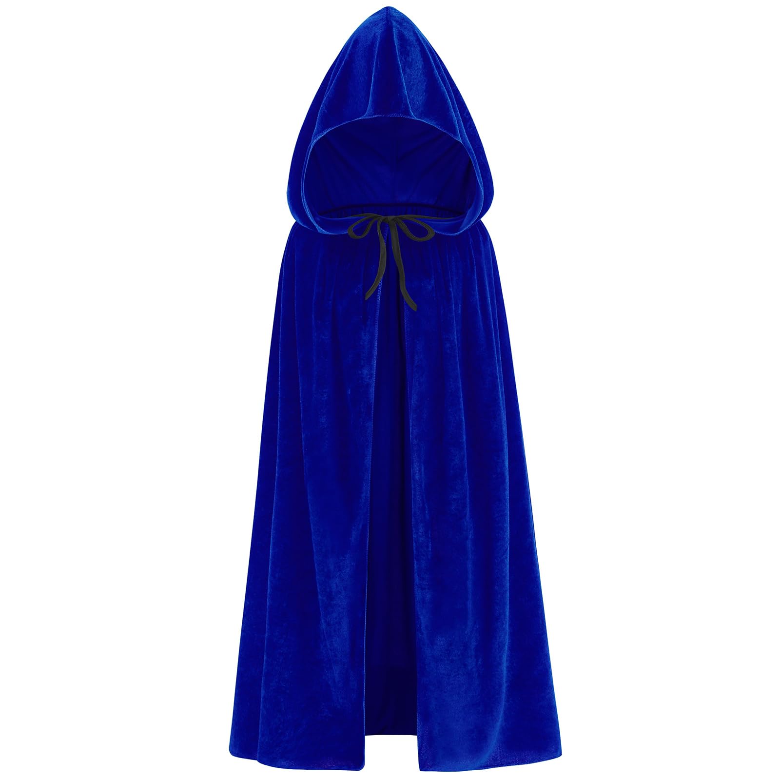 maxToonrain Velvet Hooded Cape for Kids, Unisex Cloak with Hood for Halloween Christmas Boy&Girls Fancy Dress Costume (80cm, Blue)
