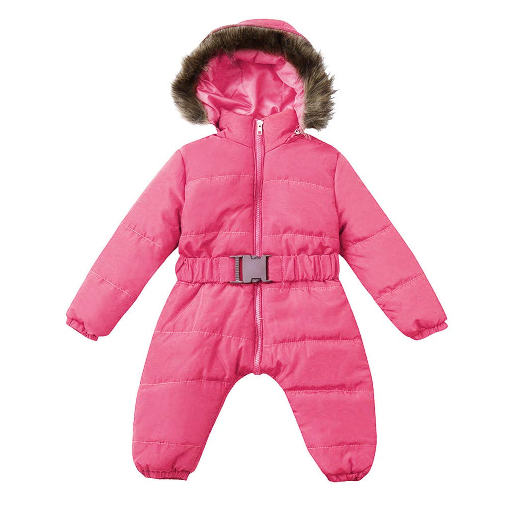 Gallity Baby Girls Winter Coat 0 24 Months Toddler Infant Girls Winter Warm Hooded Jumpsuit Thick Coat Romper Jacket Outfit With Belt 0 3 Months Black Baby Kolenik Baby Care
