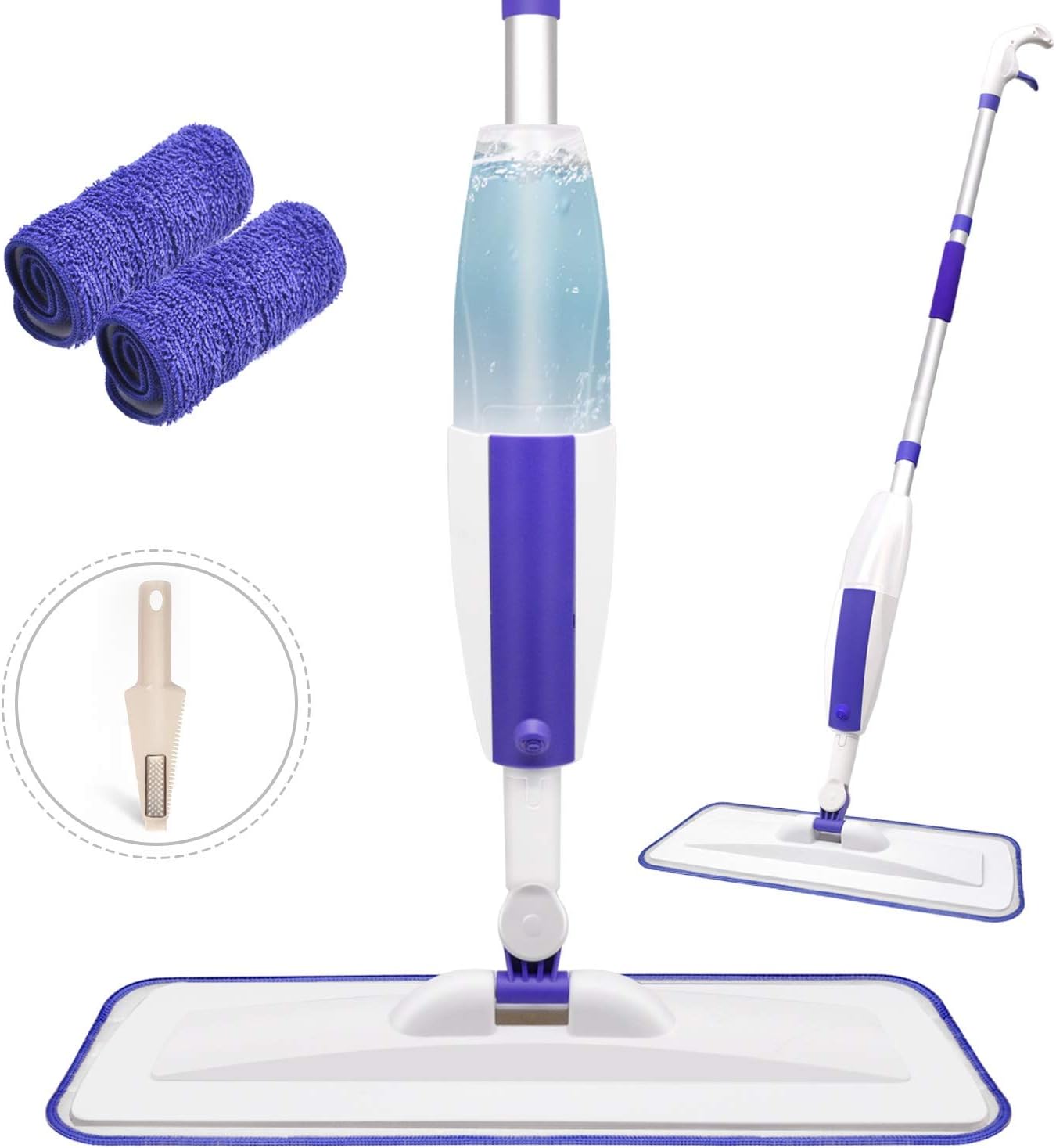 MDrebel Microfibre Spray Mop for Floor Cleaning with 2 Reusable Pads