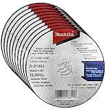 Makita 10 Pack - 4 Inch Cut Off Wheels For 4" Grinders - Aggressive Cutting For Metal & Stainless Steel - 4" x .045 For M10 x 1.25" Spindle Thread