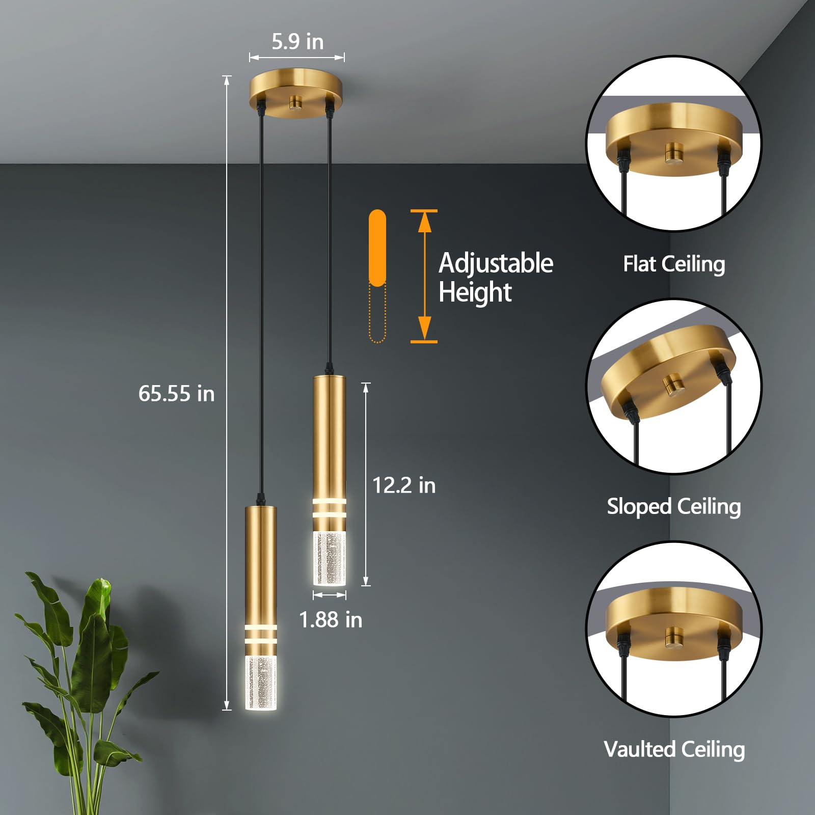Condition photo showing New/Like New for liangmh pendant lights kitchen island, crystal pendant light fixtures mini 12w led modern kitchen pe