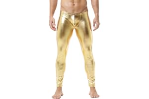 DTODWW Men's Faux Leather Activewear Leggings Slim Fit Tight Pants Long PU Pants Clubwear