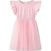 JNKLWPJS Girls Tutu Dress Toddler Ruffle Sleeve Princess Party Tulle Sundress