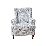 Wing Chair Slipcovers 2 Pieces Stretch Spandex