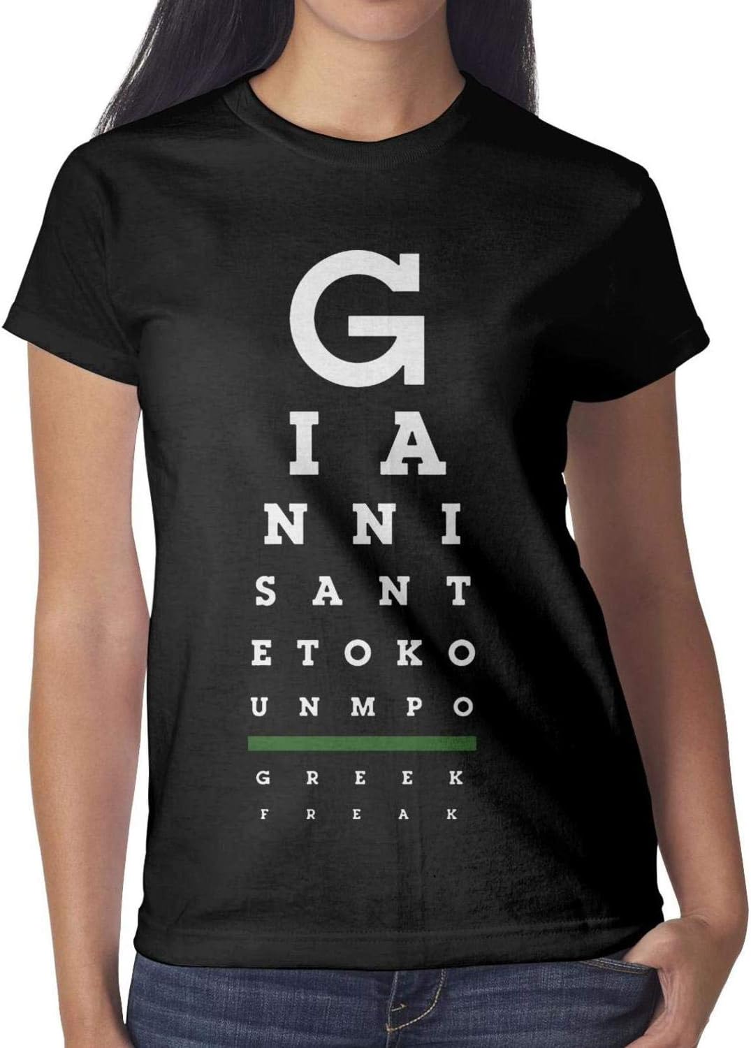 Marinas Women's Basketball Player 34 Eye Chart T-Shirt Cotton Short Sleeve