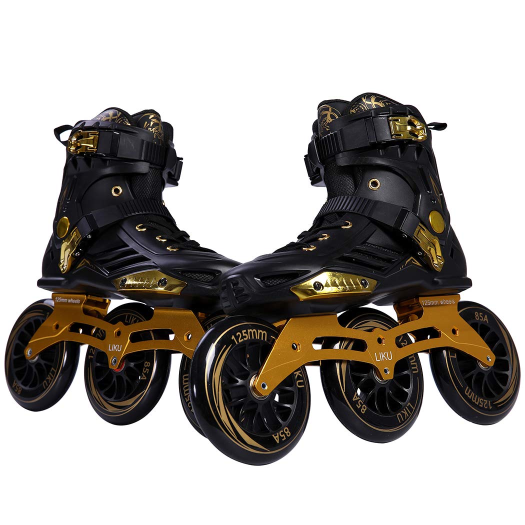 LIKU Performance 125 3WD Speed Inline Skates Unisex Black&Gold on Galleon Philippines