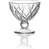 Red Co. Classic Footed Dessert Cups, Premium Crystal Clear Glass Ice Cream Bowls - Perfect for Parfait Fruit Salad or Pudding, Set of 6, 9 OZ
