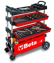 Beta C27S Red Collapsible Tool Cart, 4” Steering