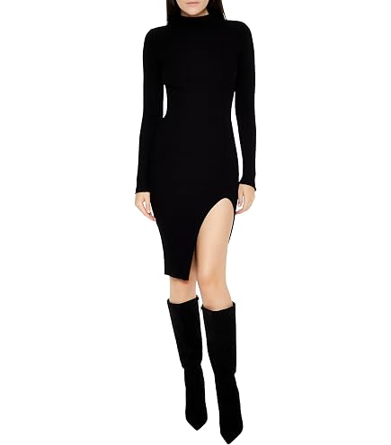 forever 21 ribbed knit bodycon dress Mini Tank Black X-Small : Clothing, Shoes & Jewelry Long sleeve
