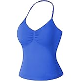 VOYJOY Impact Longline Strappy Top Workout Tank Tops for Women Impact Gym Sports Bra Camis