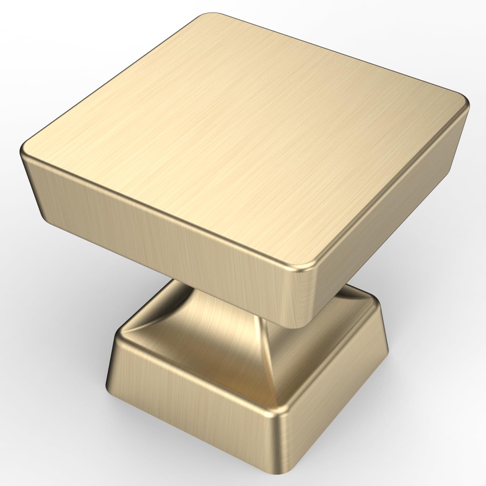 FURNIWARE Pack of 10 Furniture Knobs, Cupboard Knobs, Brushed Brass Drawer Knobs, Modern Solid Furniture Handles, Door, Kitchen Fittings, Cupboard Knobs, Single Hole Handle for Cupboard, Wardrobe