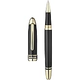 BEILUNER 315 Luxury Rollerball Pen, with 24K Gold Finish, Black Piano Lacquer, Luxury Grade Craftsmanship, Best Pen Gift Set for Men and Women, Professional, Executive, Office, Fancy, Nice Pens