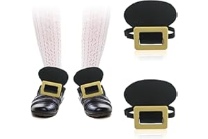 Degpum Shoe Buckle Colonial Shoe Buckles Historical Gold Shoe Buckles Costume Accessory Metal Shoe Buckle with Elastic Strap for Costume