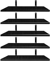 Mardili Shelves Wood Wall Mounted Shelf Rustic Set of 5 Black