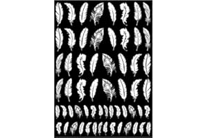 CAPTIVE DECALS Feathers 60 pcs White Fused Glass Decals
