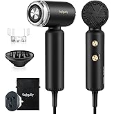 SUPGALIY Dual Voltage Travel Hair Dryer, Mini Ionic Hair Dryers with Magnetic Curly Diffuser, 1500W High-Speed Fast Drying, Lightweight Compact Portable Blow Dryer, Gift Women,Quiet,European 100-240V