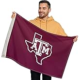 Texas A&M Aggies College Sports Printed Flag - NCAA Licensed - Nylon - School Banner (Maroon, White) (2' x 3')
