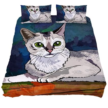 Amazon Com Chayun Comforters Cover Cats 3pcs Extra Long