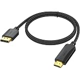DisplayPort to HDMI Cable 1.5 Feet Short, 4K UHD, Unidirectional, Braided | Support Video and Audio with UHD 4K, 2K,1080P for Computer, Monitor, TV, Projector