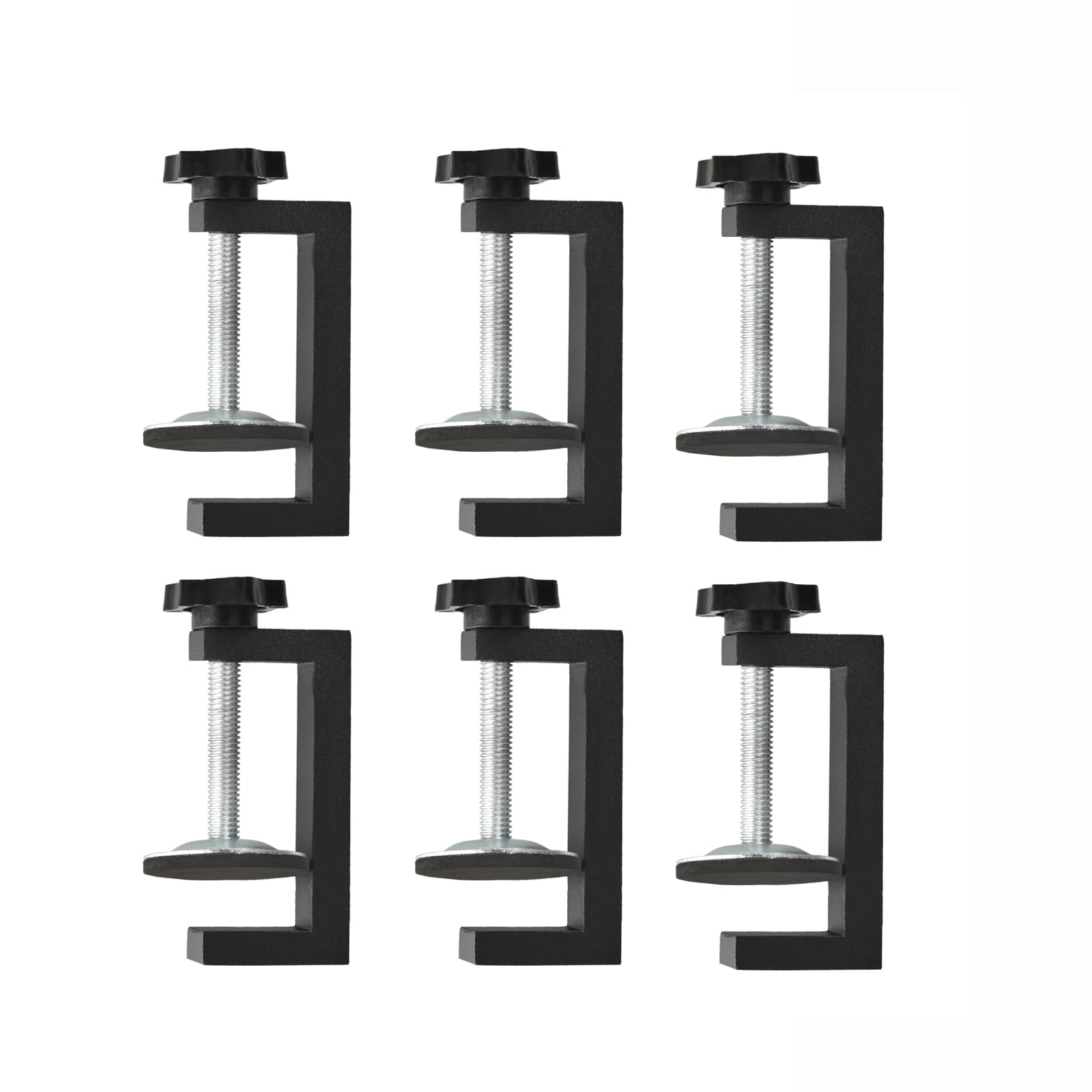 G Clamps for Woodworking Universal C-Clamp Small Desk Clamp Cabinet Face Frame with Stable Wide Jaw Black C Clamps for Workpiece Fixing Hand Tool Parts-6 Pcs