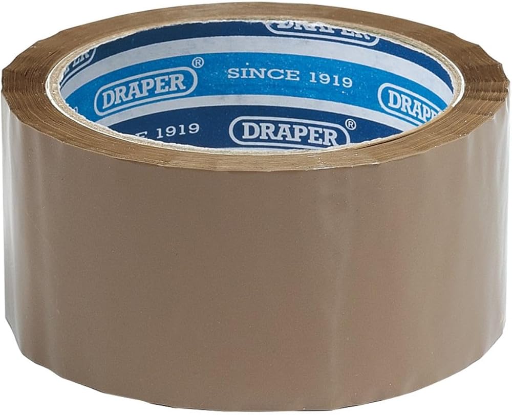 Draper 66m x 50mm Packing Tape Roll Parcel Box Sellotape Packaging