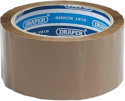 Draper 66m x 50mm Packing Tape Roll Parcel Box Sellotape Packaging