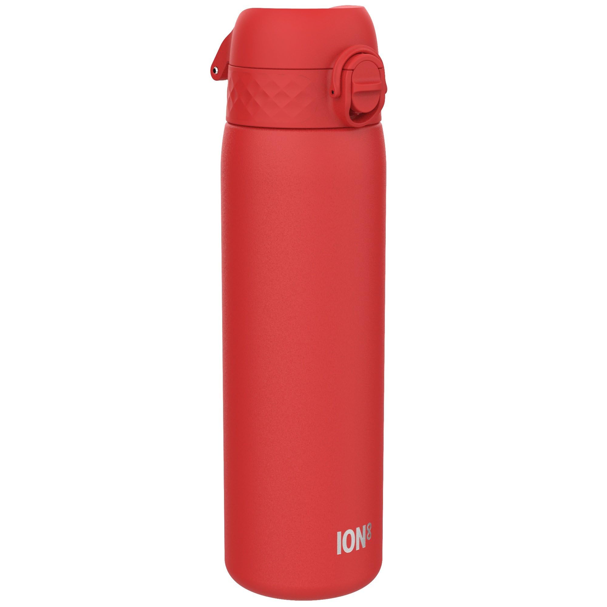 Ion8 Lightweight Steel Water Bottle, 600 ml/20 oz, Non-Insulated, Leak Proof, Easy to Open, Secure Lock, Dishwasher Safe, Flip Cover, Fits Cup Holders, Carry Handle, Metal Water Bottle, Red — image 1