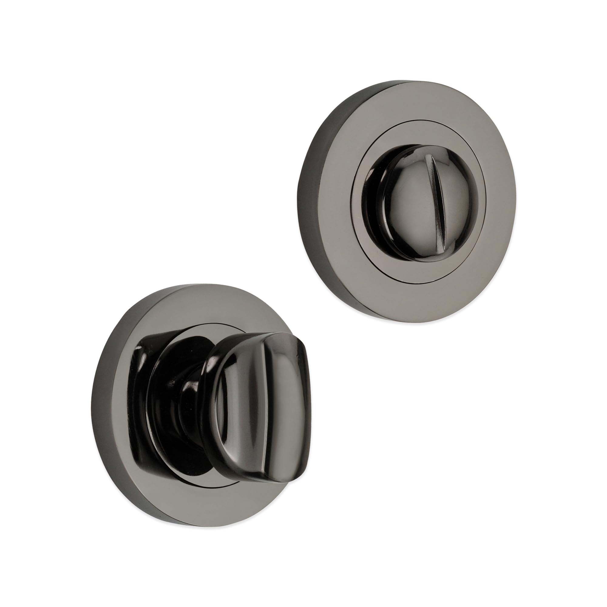 Thumb Turn & Release for Bathroom WC Doors Lock with Emergency Release in Various Finishes (Black Nickel)
