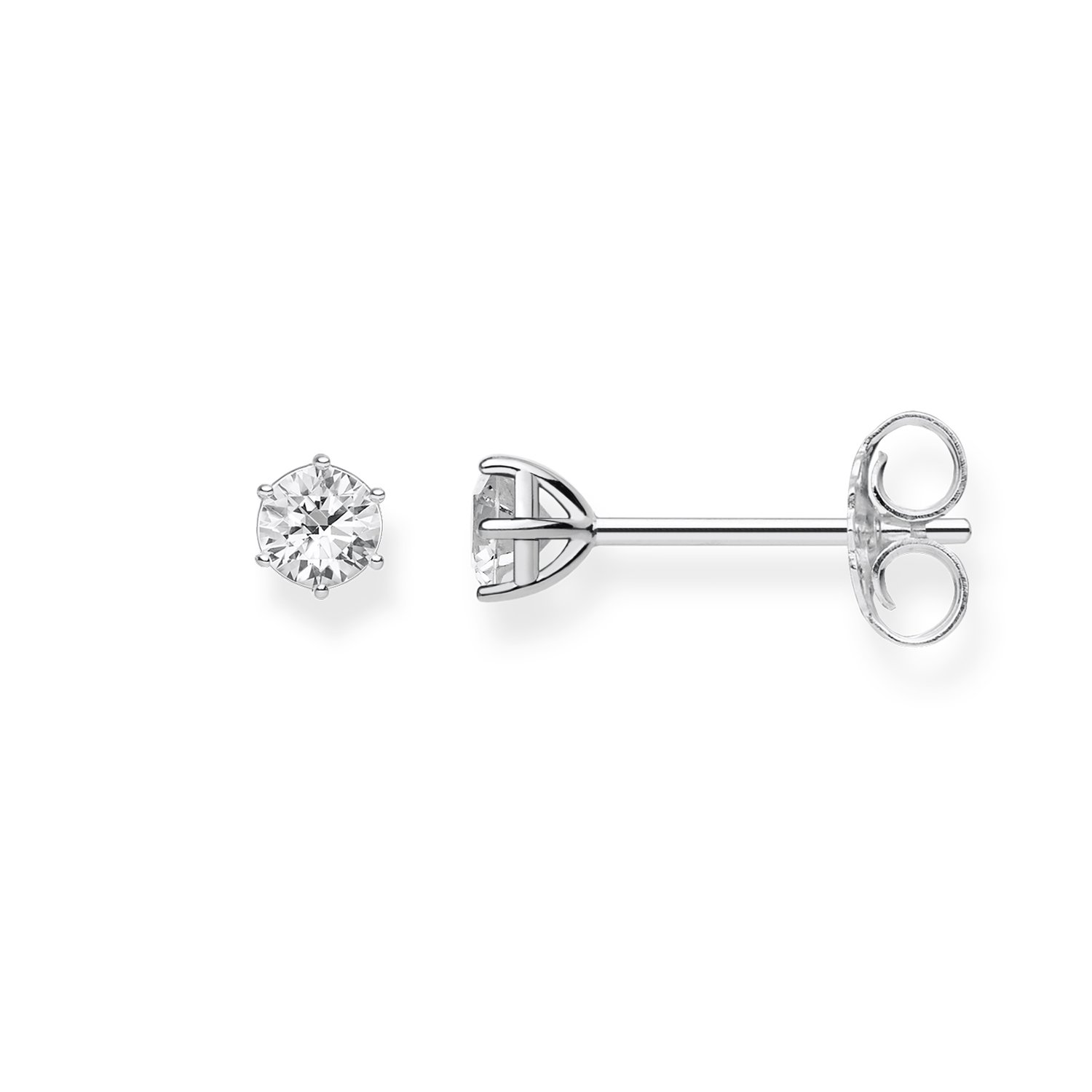Thomas Sabo Stud Earrings White Stone 925 Sterling Silver H1964-051-14