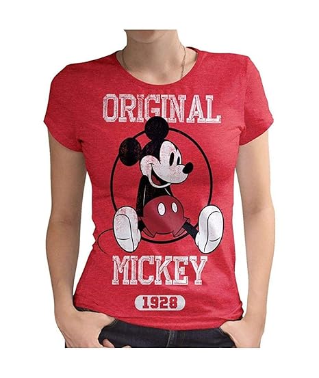 Mickey Mouse - Damen Premium Vintage T-Shirt - Mickey (Rot) (S-L)