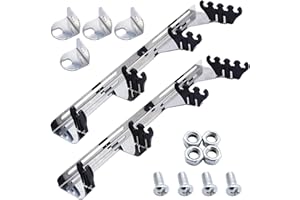 YUCHENSHLP Chrome Linear Spark Plug Wire Separators Divider Loom with Black Valve Cover Fits For Chevy Ford Mopar SBC