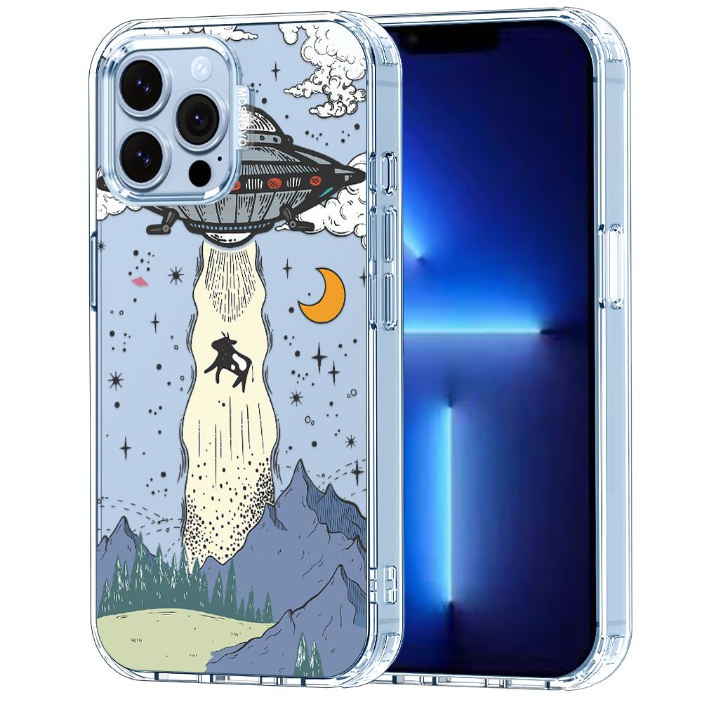 MOSNOVO Case for iPhone 13 Pro Max, [Buffertech 6.6ft Military-Grade Drop Protection] [Anti Peel Off Tech] Clear TPU Bumper Phone Case Cover Design - UFO — image 1