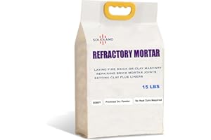SOLIDLAND Refractory Mortar - Masonry & FireBrick Refractory Cement - 3056°F High Temperature Fireproof Dry Mix - for Kilns, 
