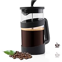 Mini French Press Coffee Maker 12oz , Heat Cold Coffee Brewer Camping Coffee Press Pot, Small Tea and Frothed Milk Press