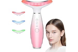 MOSNAMI 3 Color Facial Massager for Face and Neck, Face Massager Tool Beauty Device with 3 Massage Modes, Portable Face culpting Tool for Skin Care, Pink