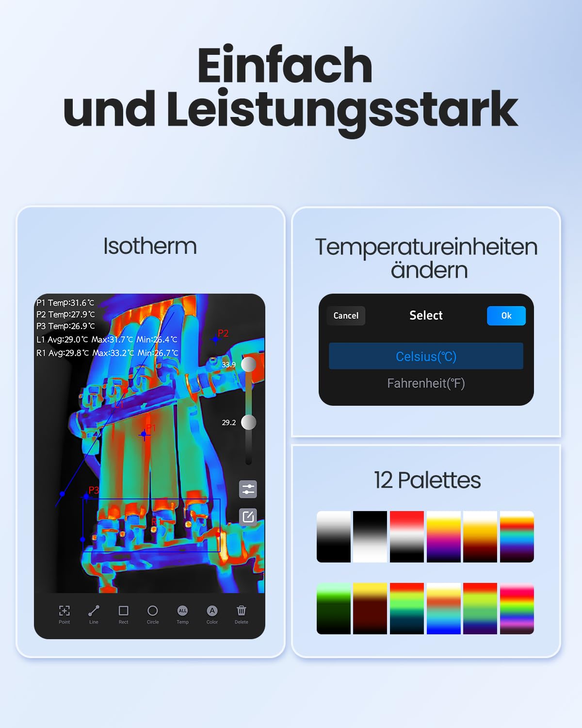 Thermal Master P1 Wärmebildkamera für iPhone 15/16 und Android Infrarotkamera mit Super IR Auflösung 320x240, Wärmebildkameras ±2℃ Genauigkeit Haus-Inspektion 15x Zoom, Grau 8