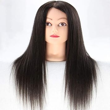 Amazon Com Tfmox Training Head Black Hair Mannequin Head