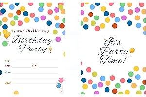 30 Birthday Invitation Cards,Party Invitation Cards,Uniquely Designed Birthday Cards for Children,Men, Women and Kids (Colorf