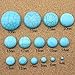 Linsoir Beads Adorable Blue Synthetic Turquoise Stone Cabochons December Power Stone Jewelry Round Flat-Back Design No Hole Dia=6mm Pack of 10