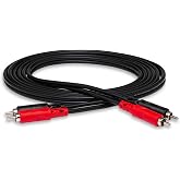 Hosa CRA202-2 Meters | Dual stereo audio connection with 6.6ft length and nickel-plated male to male RCA connectors