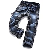 AITITIA Men's Ripped Regular Fit Jeans