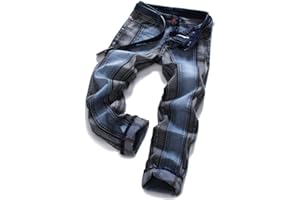 AITITIA Men's Ripped Regular Fit Jeans