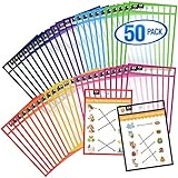 Dry Erase Pockets 50 Pack - Reusable Dry Erase